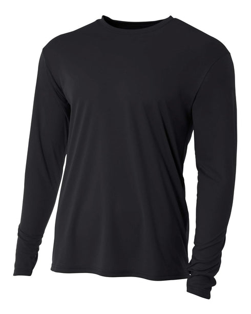 A4 Youth Cooling Performance Long Sleeve Crew (N3165), Color 'Black'
